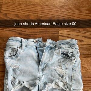 American Eagle Light Blue Distressed Jean Shorts